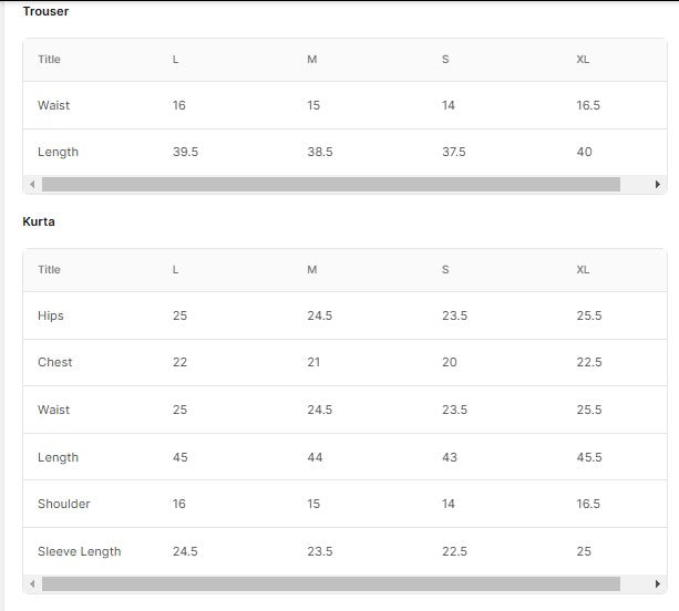 Embroidered Dhanak BT6505-OLV Size Chart