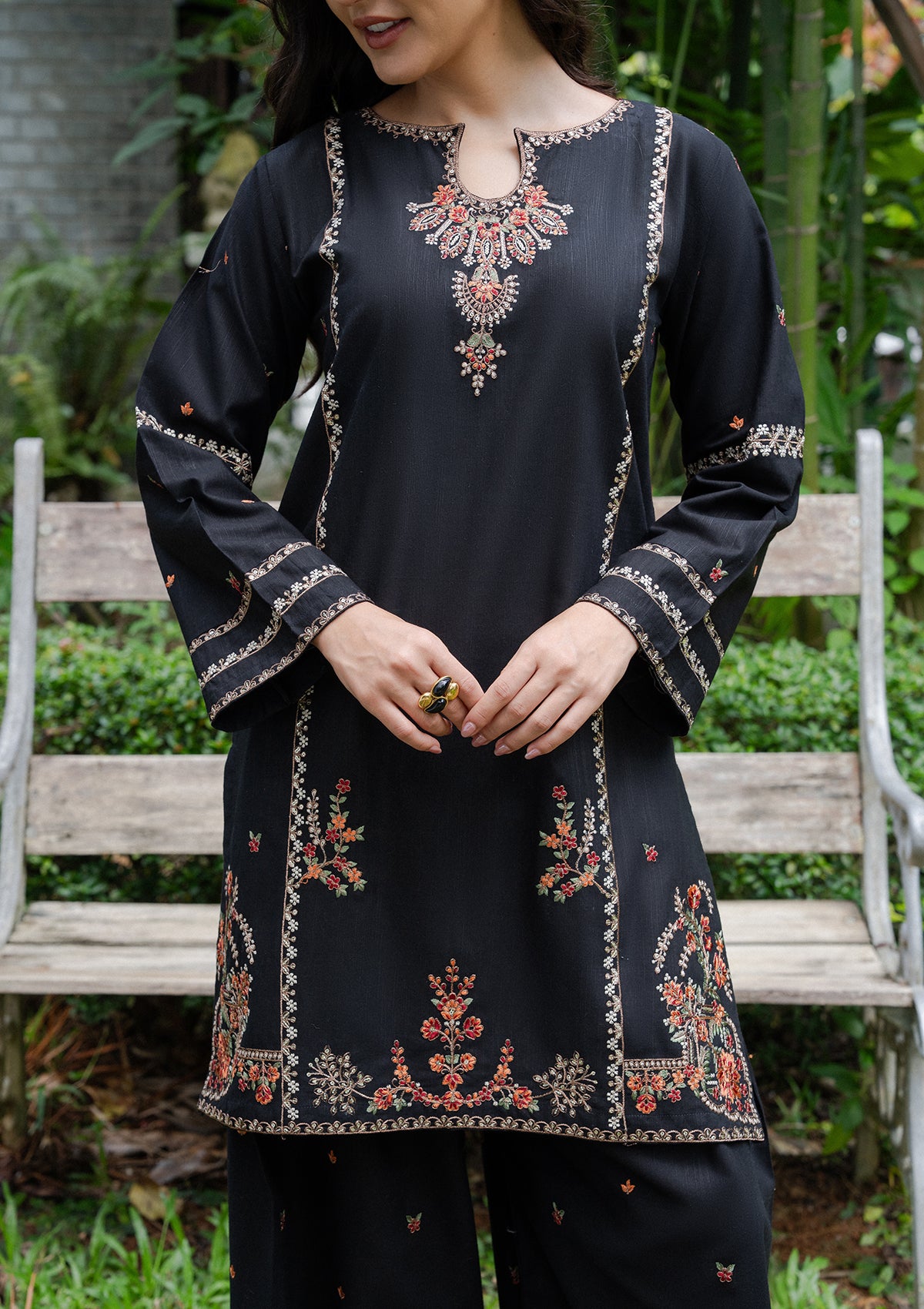 Embroidered Khaddar BT006982-BLK