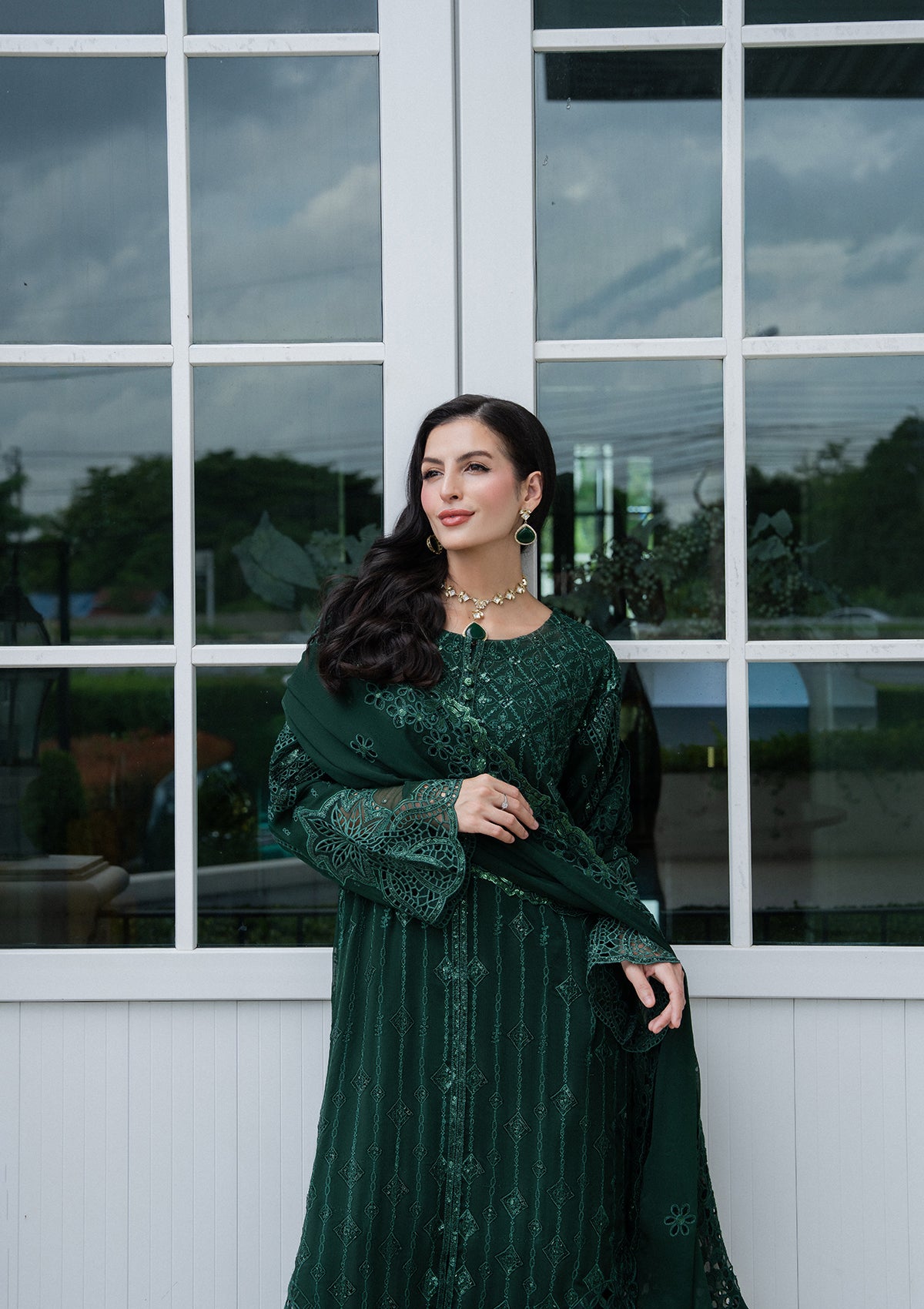 Embroidered Chiffon BT006981-GRN