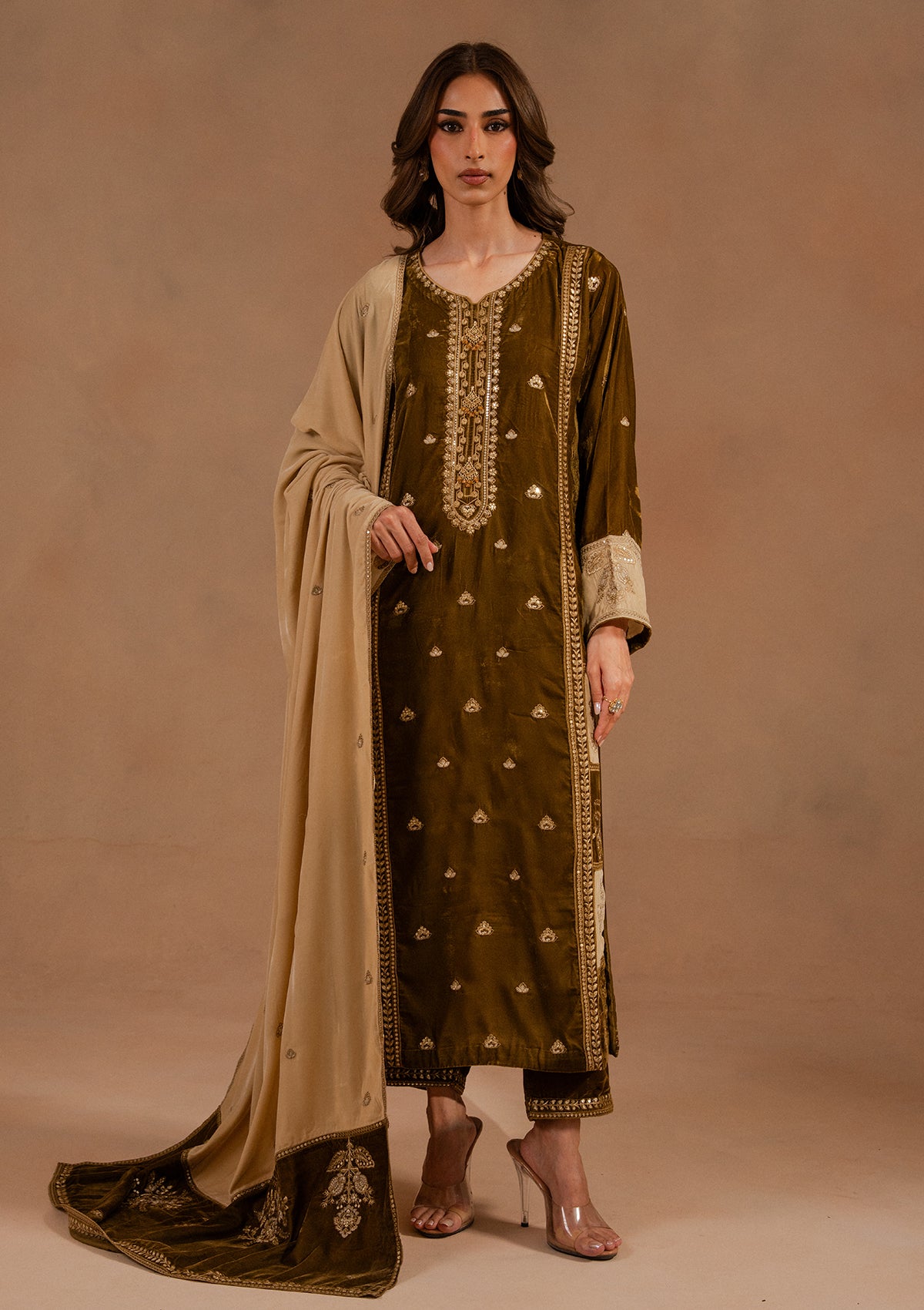 Embroidered Velvet BT007025-BRW