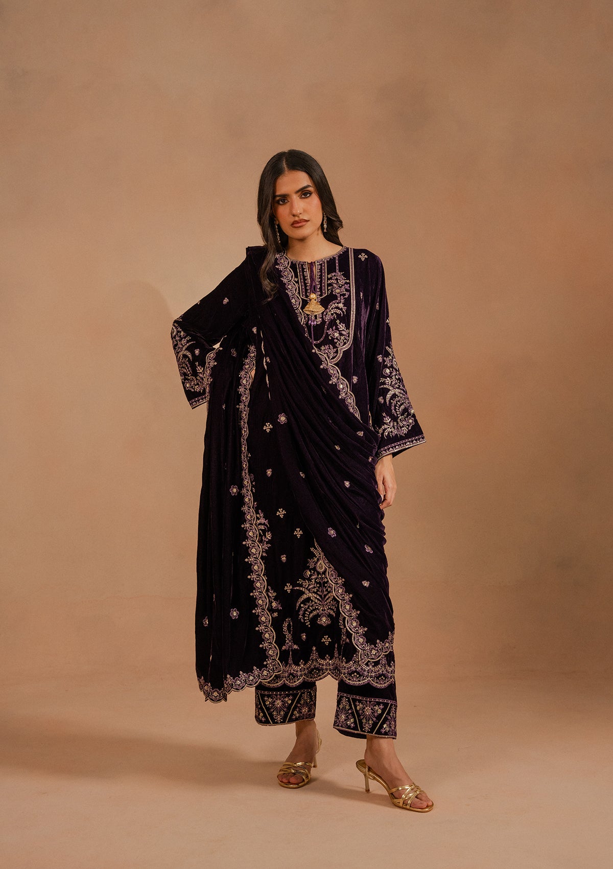 Embroidered Velvet BT007025-PRP