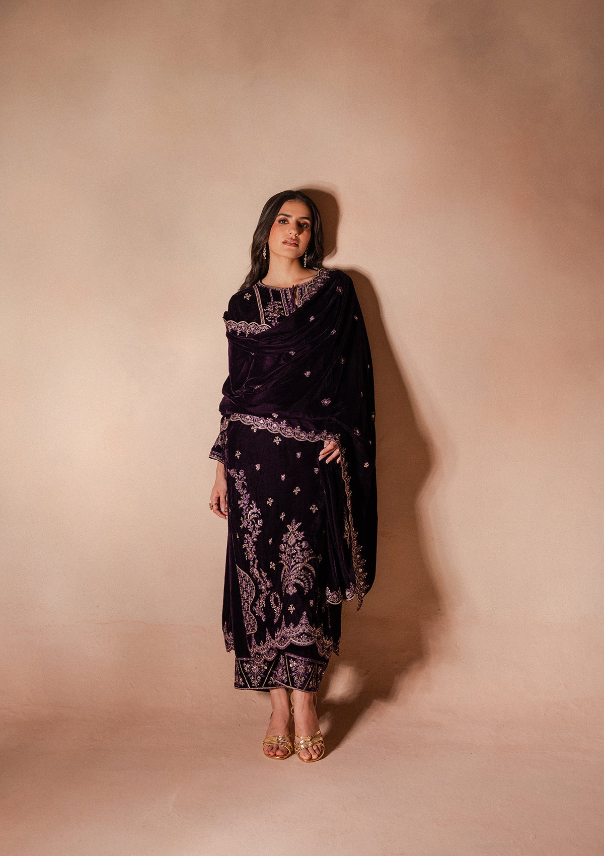 Embroidered Velvet BT007025-PRP