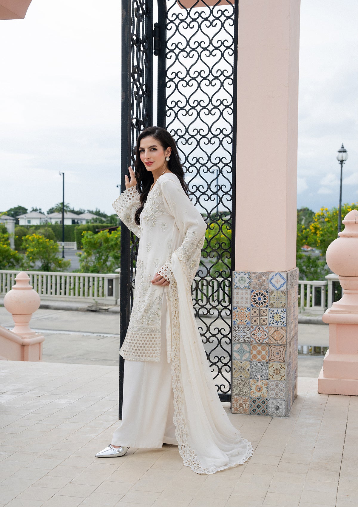 Embroidered Chiffon BT006980-OWH