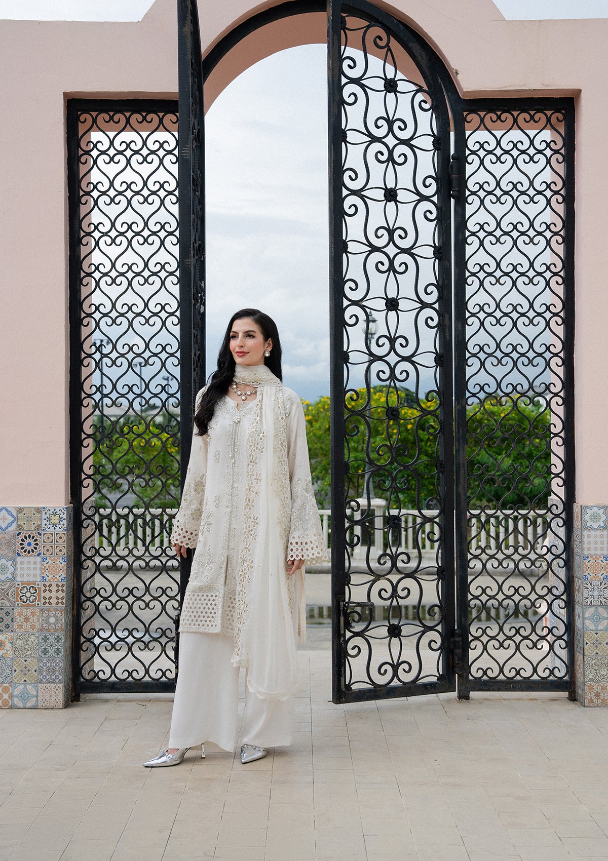 Embroidered Chiffon BT006980-OWH