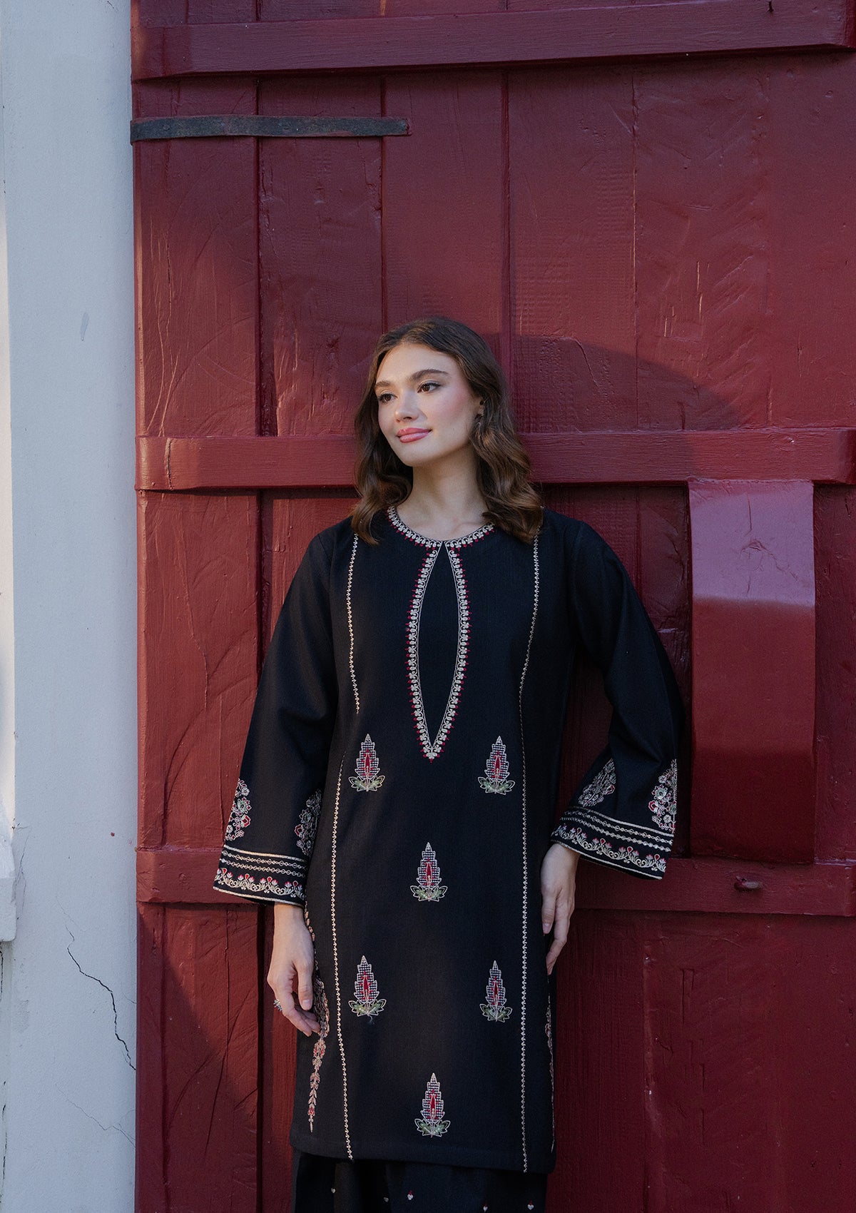 Embroidered Khaddar BT006931-BLK
