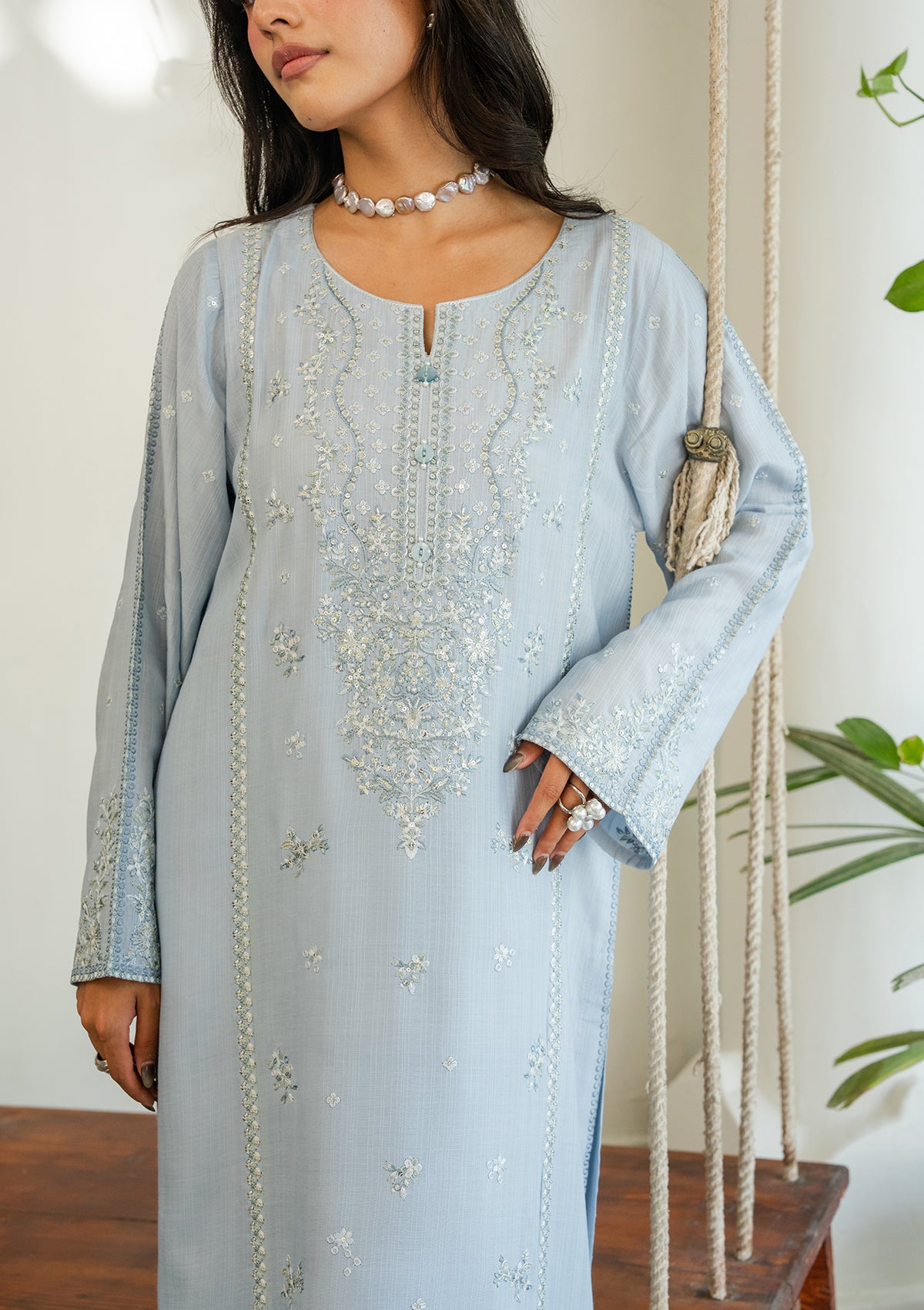 LUXURY Embroidered VISCOSE BT006604-SBL