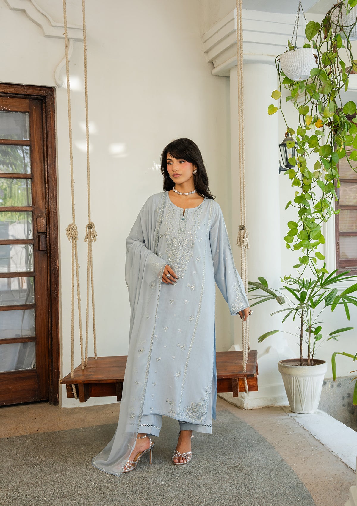 LUXURY Embroidered VISCOSE BT006604-SBL