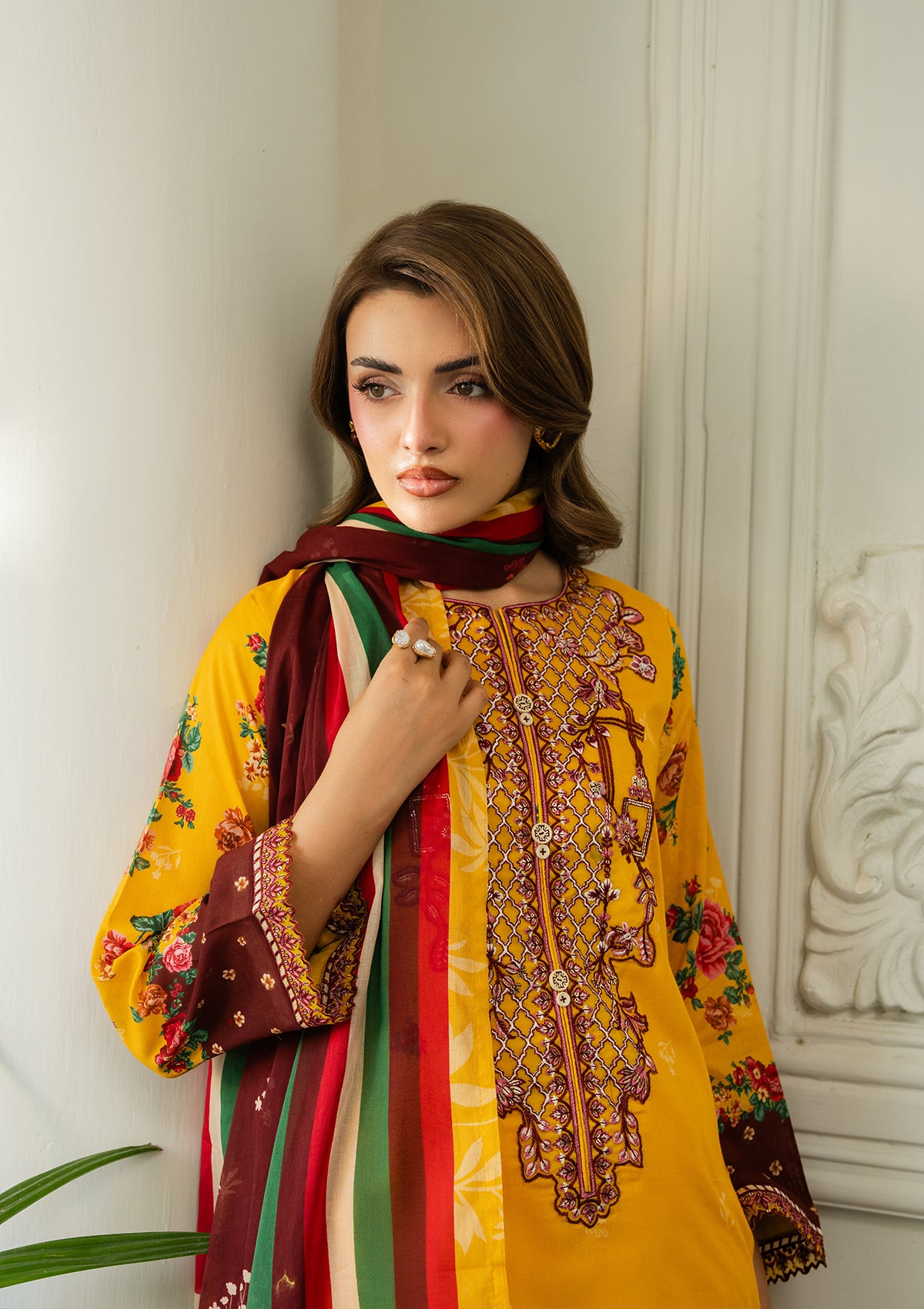 EMBROIDERED Lawn BT006892-YLW