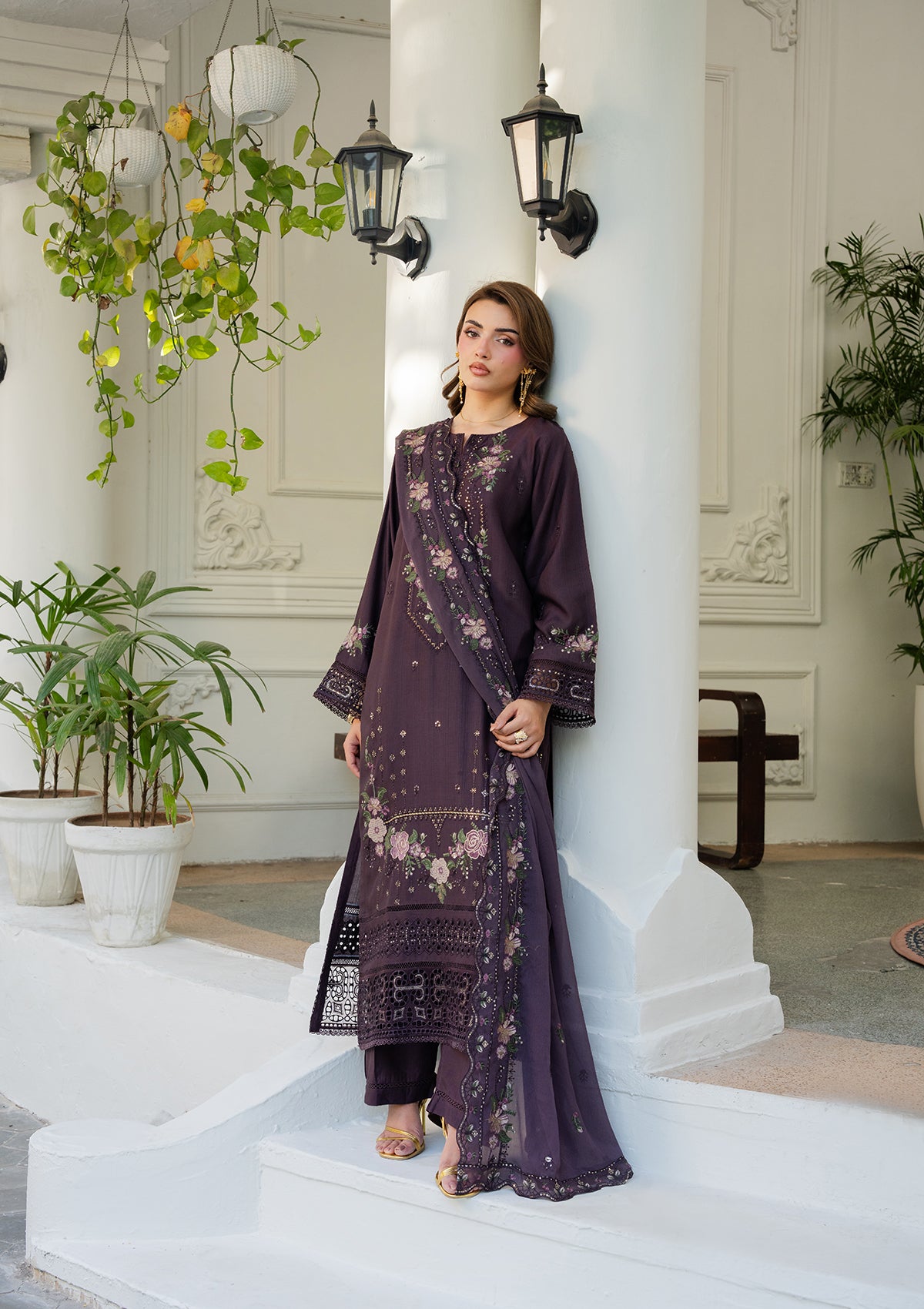 Luxury Embroidered Cotton Viscose  BT006889-PRP