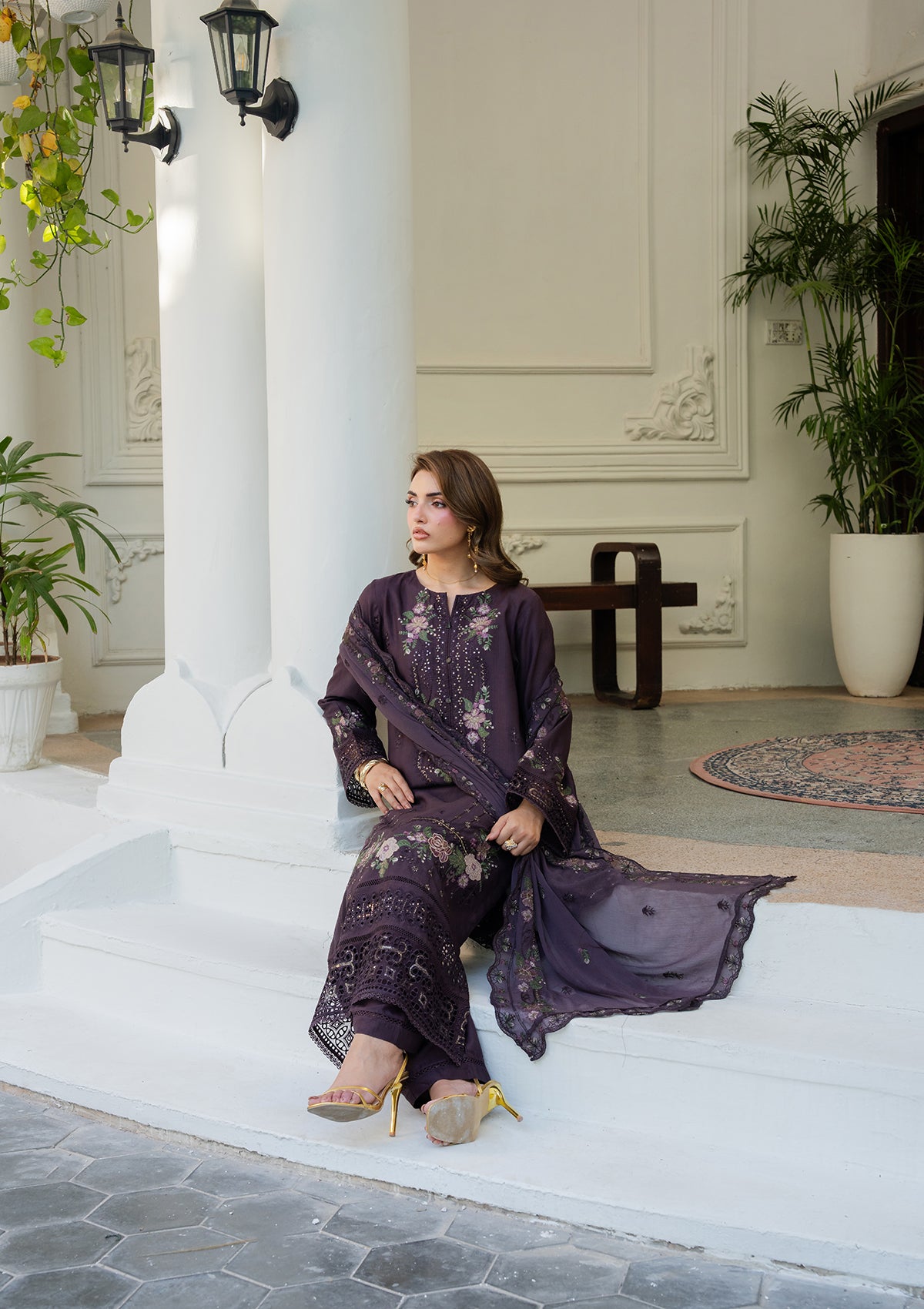 Luxury Embroidered Cotton Viscose  BT006889-PRP