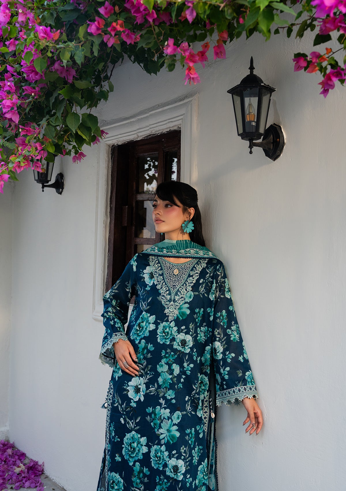 PRINTED EMBROIDERED Lawn BT006892-BLU