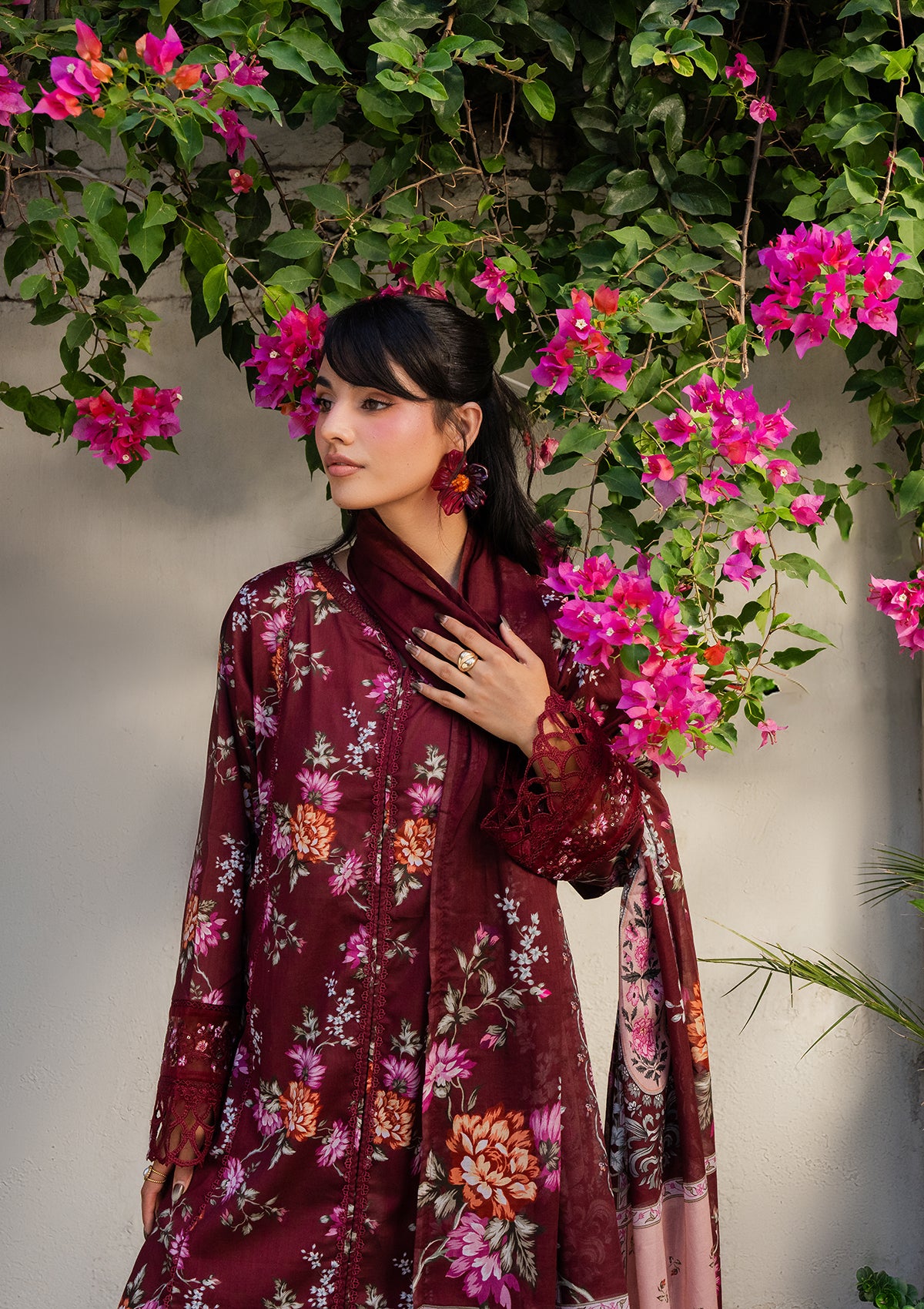 PRINTED EMBROIDERED Lawn BT006887-MRN