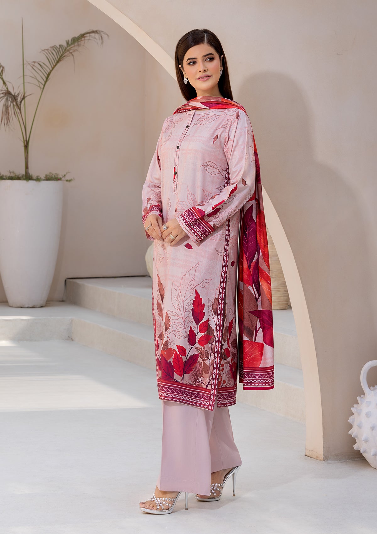 Printed Linen BT6545-RED