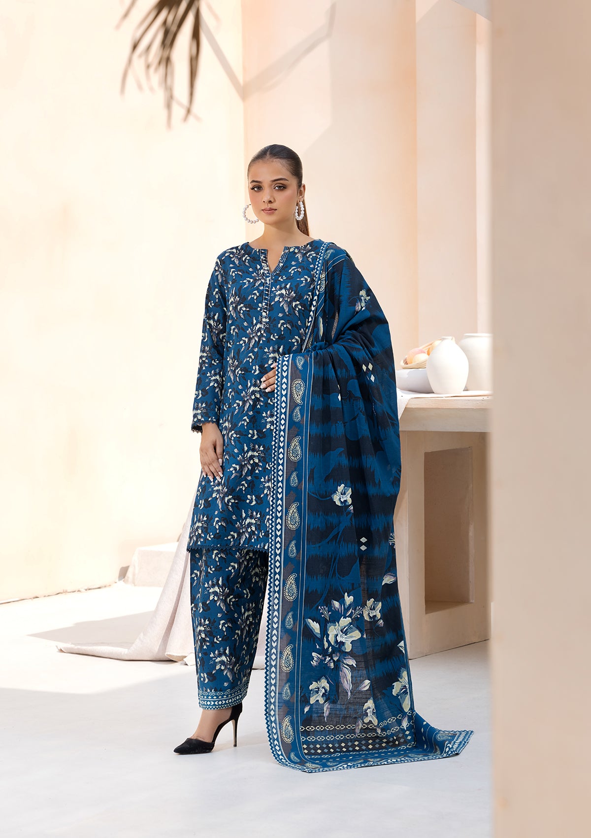 PRINTED KHADDAR BT6547-RBL