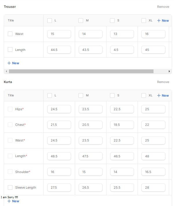 EMBROIDERED NET BT6623-6547-WHT Size Chart