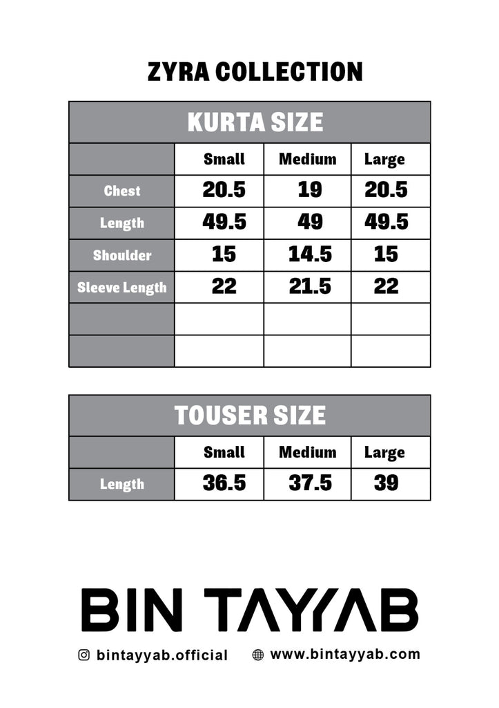 (BT006309 -LMN) Size Chart
