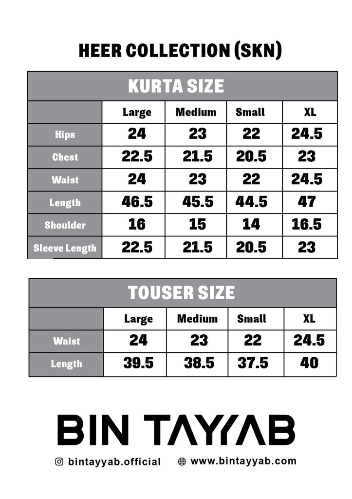 Embroidered Net BT6487-SKN Size Chart
