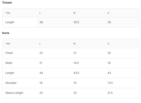 Embroidered Organza BT006115-PKN Size Chart