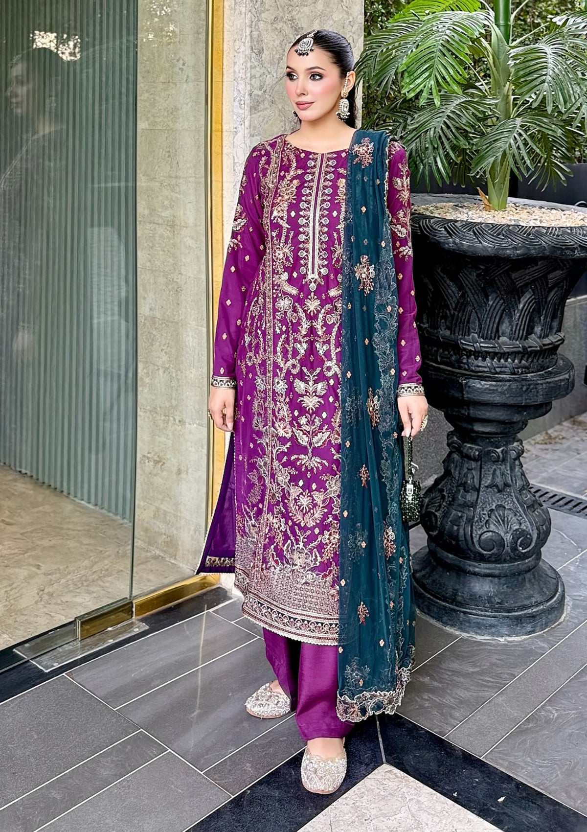 Embroidered Net BT6680-BTB BT6688-PRP